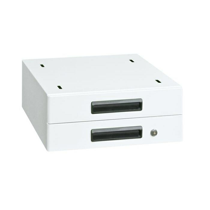 軽量作業台KA・KAD用オプションキャビネット サカエ KAS20WB 軽量作業台 オプションキャビネット 引出し ロック セット可能 パールホワイト 抗菌 10kg 2段タイプ 取付金具 KA・KAD