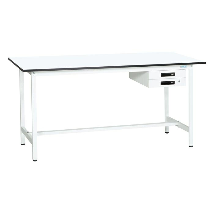 軽量立作業台KADタイプ(キャビネット付) サカエ KAD096BMW 軽量 安価 堅牢 抗菌 RoHS 構造用鋼管 メラミン天板 アジャスター キャビネット 作業台 スピーディー ホワイト オプション 取付金具 選び方 組み立て 耐荷重 180kg パールホワイト