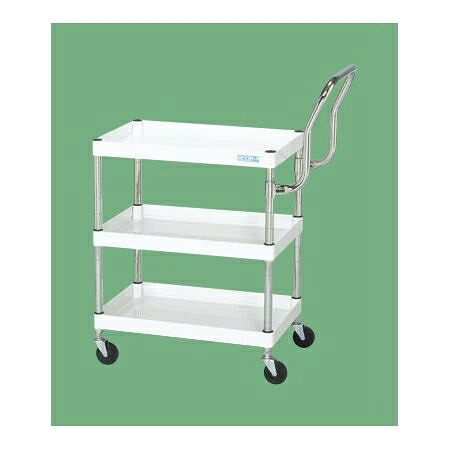 CSパールワゴン(軽量・ハイタイプ取手) サカエ CSP6073LHTW CSパールワゴン 軽量 ハイタイプ取手 ボルトレス 組立簡単 組み替え可能 耐久性 安価 ゴム車 150kg耐荷重 パールホワイト RoHS10物質対応|タンタンショップ