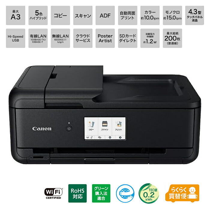 【美品】CANON FAX 複合機 TR8630a 自動原稿送り 両面印刷 TR8630a カラーインクジェット複合機 ビジネス [カード／名刺