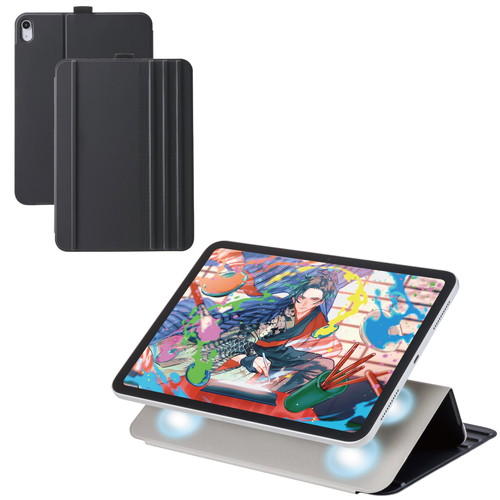 【メール便での発送商品】iPad ケース 11インチ (A16)/10.9インチ 第10世代 マグネット着脱フラップ 7段階スタンド ブラック エレコム TB-A25RWVDBK