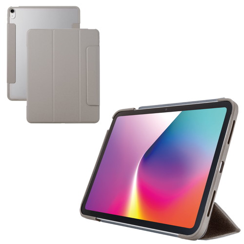 【メール便での発送商品】iPad Air ケース 13インチ (M3/M2) マグネット式フラップ 2アングル スタンド 軽量 薄型 グレージュ エレコム TB-A25XWVFCGB