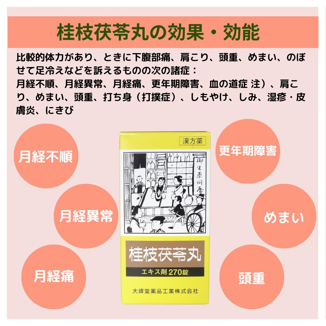 楽天市場 本日最p13倍 5 Off 桂枝茯苓丸 エキス錠 Om 約90日分 270錠 X 3 更年期障害 月経不順 月経異常 月経痛 肩こり めまい 頭重 打ち身 打撲症 しもやけ しみ けいしぶくりょうがん 更年期 漢方 婦人薬 大峰 送料無料 第２類医薬品 P10 新潟の生薬