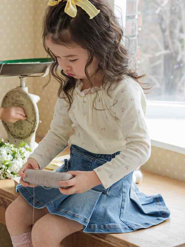 Tシャツ キッズ 女の子 コットン 花柄 レース 春秋 長袖 快適 柔らかい 子供服 ガールズ かわいい ナチュラル
