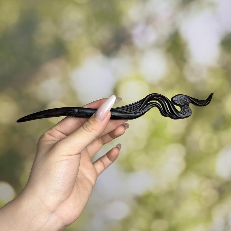 ヘアアクセサリー レディース 古風 紫檀 ムービング簪 かんざし 和装 髪飾り まとめ髪 アレンジ