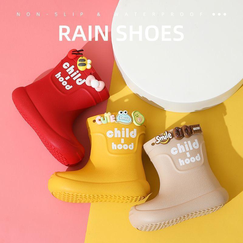 雨靴 キッズ 女の子 子供用 ベビー レインブーツ 通学 防水 撥水 滑り止め かわいい カートゥーン キャラクター 平底 EVA 春夏
