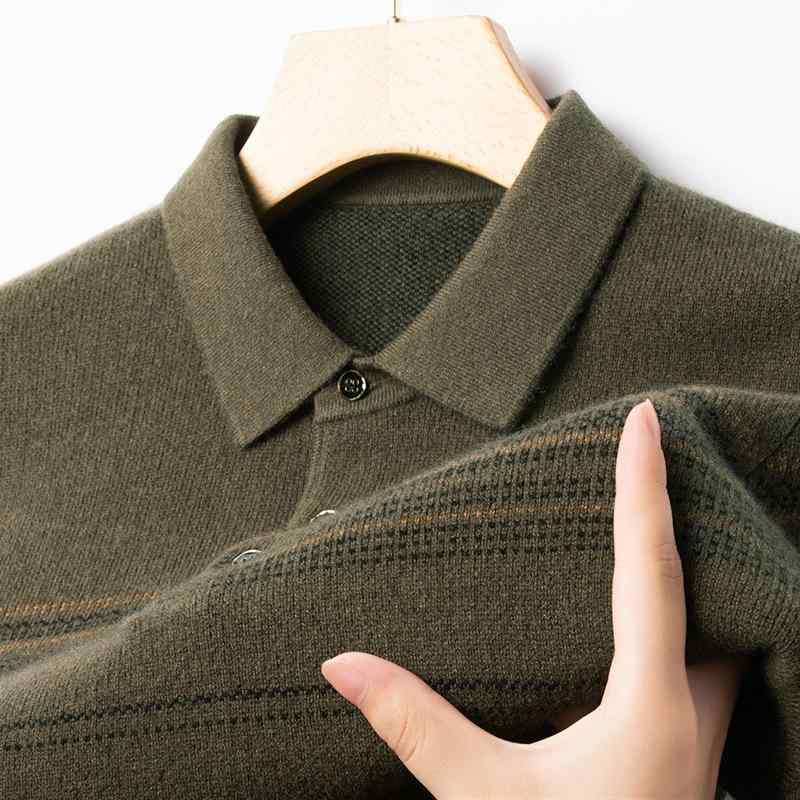 ニット 男性用 ウール カシミヤ セーター 秋冬 襟付き リブ裾 トップス ビジネス カジュアル マカブラウン 雲霧グレー ダークグレー 紅茶カフェ M L XL XXL XXXL XXXXL｜Tanzan