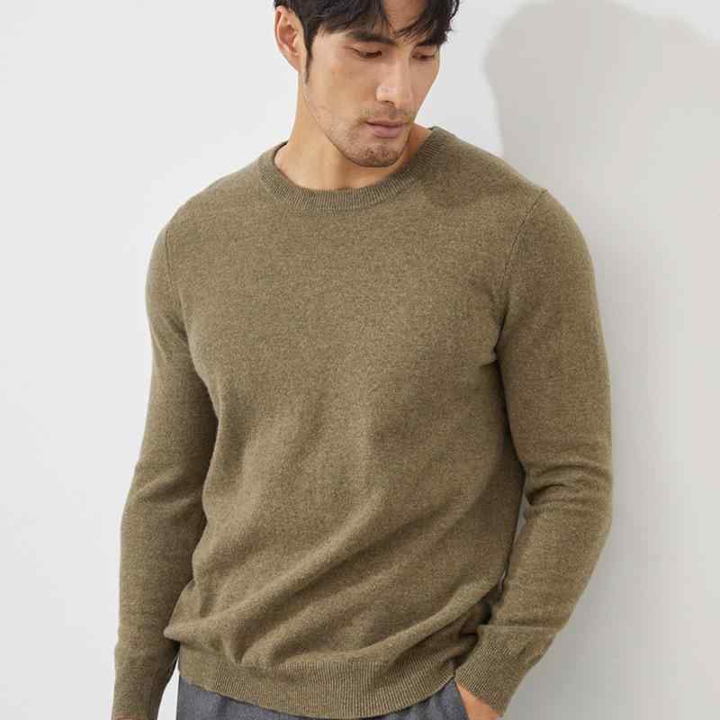 ニット メンズ 男性用 セーター カシミヤ100% 秋冬 長袖 丸首 プルオーバー ゆったり 普段使い ビジネス 海松茶色 ブラック 花蘭色 花米色 キャメル ・徂蘭色｜Tanzan