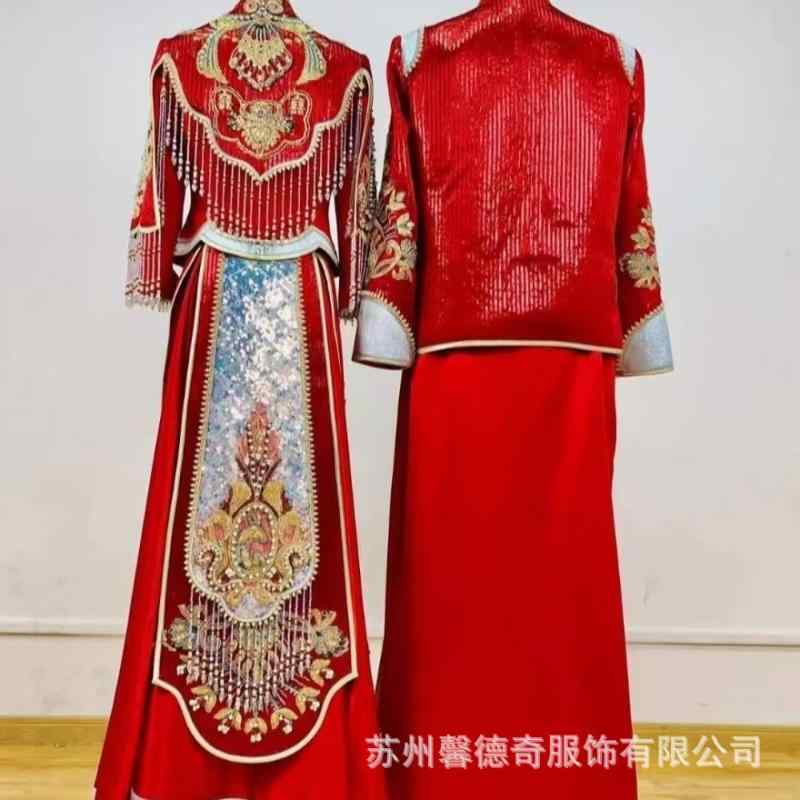 秀禾服 レディース 御芽出度御召しもの 瀬戸もの御召しもの ポリエステル チュール フリンジ 刺しゅう 和装 御芽出度 交歓会 寄り合い でき事 コスプレ 御召しもの 赤 赤いこと