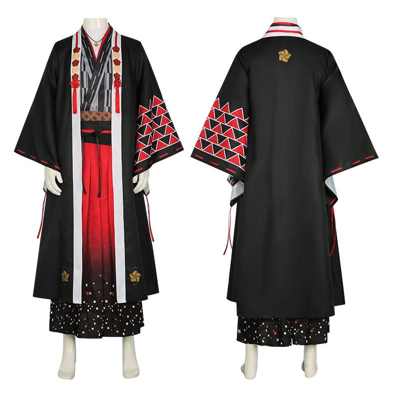 浴衣 コスプレ vtuber弦月藤士郎風 御召しもの 着物 日系 撞色 アニメ 出来事 ハロウィン S M L XL XXL XXXL