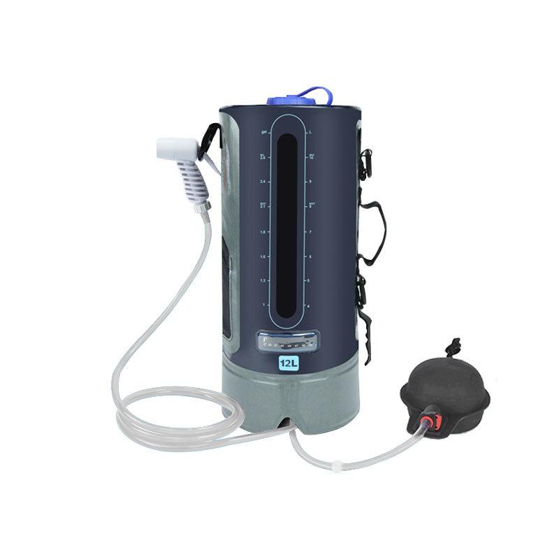 アウトドア用シャワーバッグ 12L ポータブル 水浴び 簡易シャワー キャンプ 貯水バッグ TPU 防水 給水バッグ
