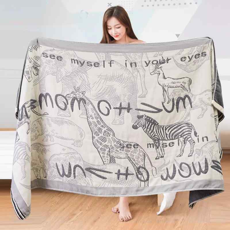 バス用品 ベビー & キッズ 大判 ガーゼ バスタオル 綿100% 吸水速乾 柔らかい 肌触り 水墨ゼブラ柄 75cm×150cm
