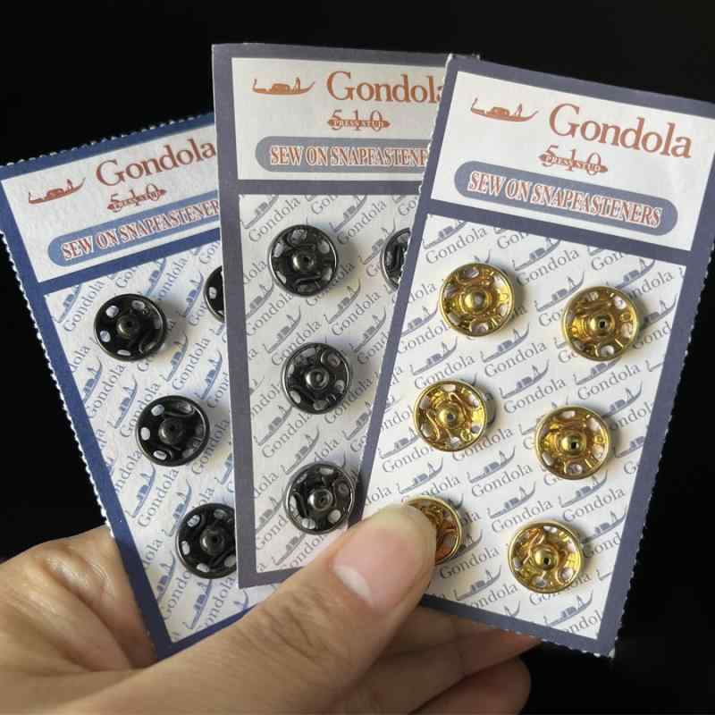 ボタン 服飾用 真鍮 スナップボタン 5mm 7mm 8mm ブラック シルバー