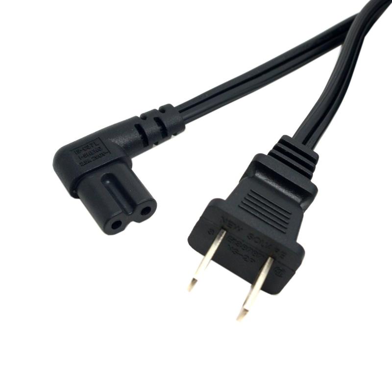JSER USA 2ピンオスから90度直角IEC 320 C7電源供給 220V 10A 最大コードケーブル 100cm画像