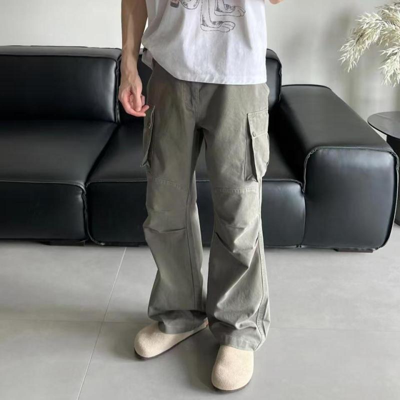 ズボン下 成人男性用 古着風 ウォッシュ製作 立体切りぬく 細工物ズボン下 カーゴパンツ 引っ切り無いズボン下 綿織物 高 Street 春