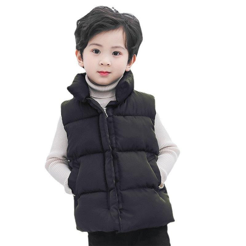 子供服 ママとお揃い ダウンベスト キッズ 男女兼用 ショート丈 立襟 中綿 防寒 チョッキ 8歳以上 140cm以上 レッド ブラック 秋冬 親子コーデ アウトドア