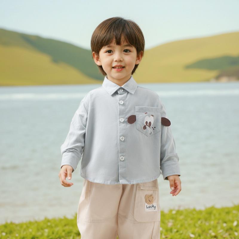 子供服 シャツ 春秋 長袖 ベビー 男女兼用 コットン トップス 韓国風 カジュアル かわいい おしゃれ 赤ちゃん アウター