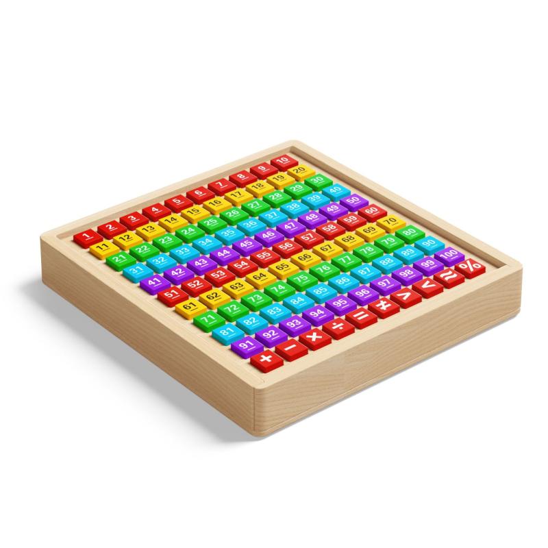 知育玩具 百数板 子供用 モンテッソーリ 教具 木製 数字 数学 算数 足し算 引き算 数感 思考力 学習玩具