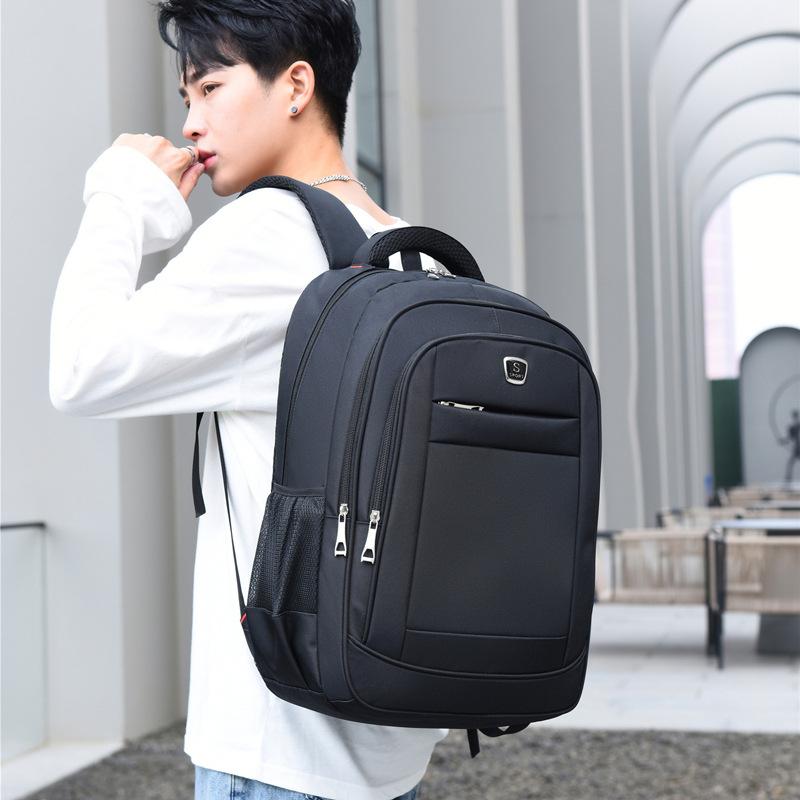 リュック 中学生 大容量 ビジネス 通勤 旅行 男性用 メンズ 鞄 カバン バッグ オックスフォード布 15インチPC対応 無地 黒 ブラック ブルー 青 赤 レッド 緑 グリーン