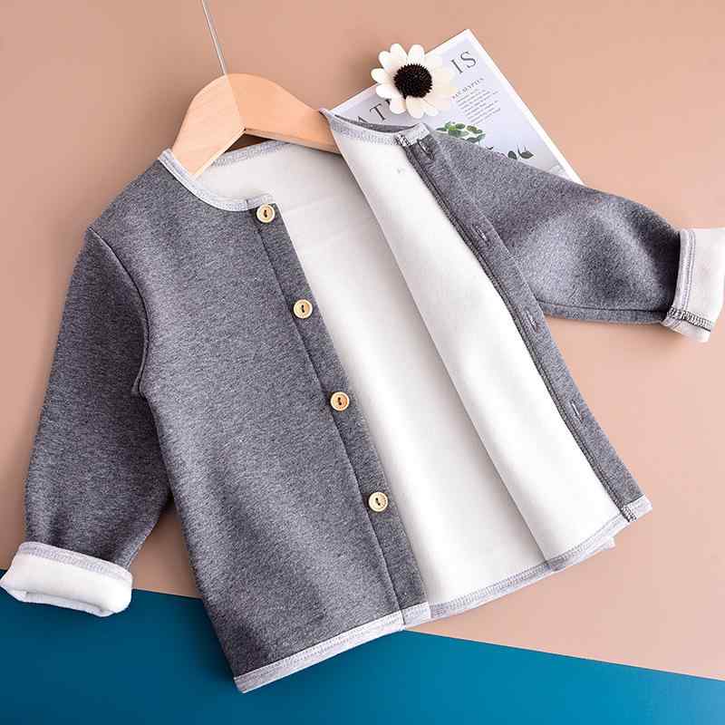子供服 トップス 裏起毛 カーディガン 厚手 ベビー 精梳綿 肌着 秋 冬 ピンク ブルー グレー