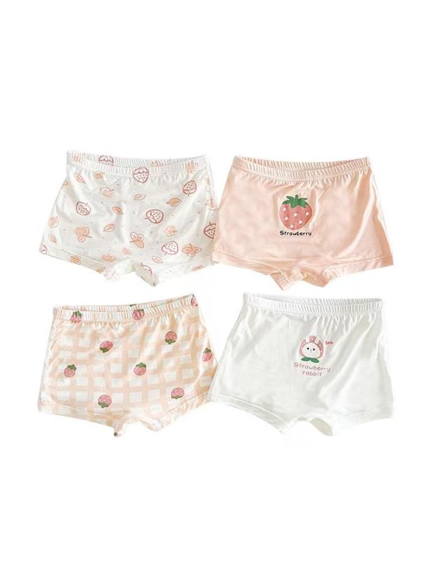 子供用 下着 キッズ 男の子 ショーツ 女の子 パンツ 4枚セット 通気性 快適 粘? A類