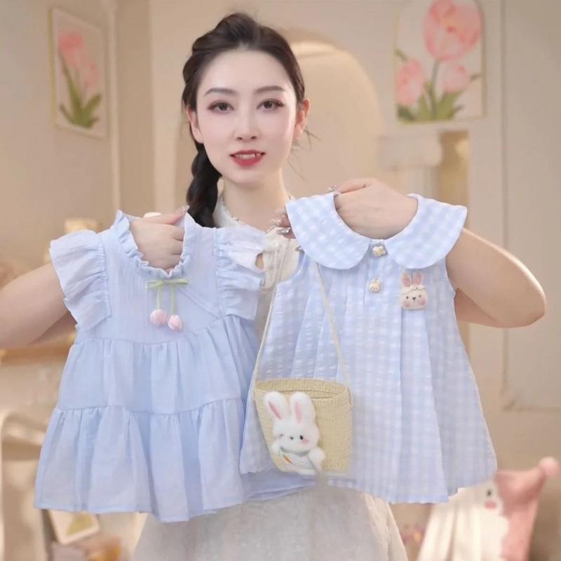 ワンピース 子供 女の子 ベビー チュニック Aライン 膝丈 格子柄 花柄 コットン かわいい ゆったり 普段着