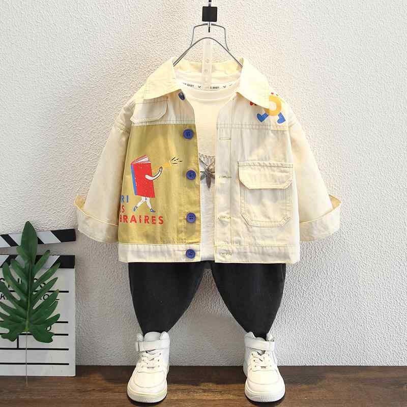子供服 ジャケット 男の子 春秋 ブルゾン ジャンパー トップス 子供 カートーン柄 アウター 韓国風 ボーイズ 90cm 100cm 110cm 120cm 130cm 140cm 150cm