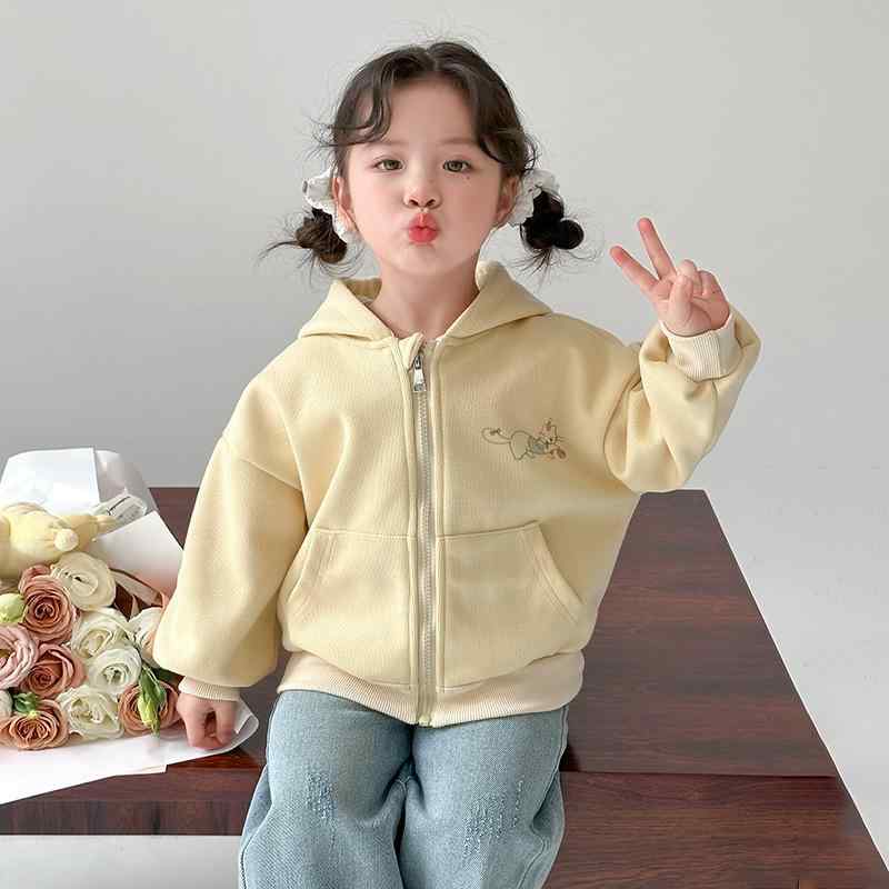 ジャケット キッズ 女の子 子供服 春秋 韓国風 かわいい パーカー アウター ジップアップ 90 100 110 120 130 140cm ピンク イエロー