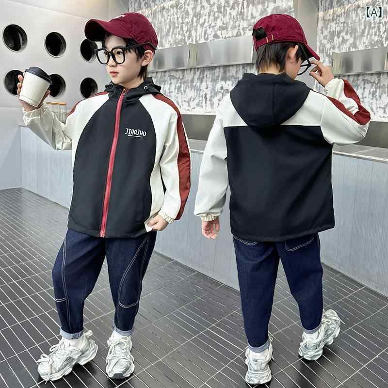 子供服 ジャケット 春秋 中綿入り アウター キッズ 男の子 ボーイズ ウィンドブレーカー ジャンパー ブルゾン スポーティー カジュアル 通学 遠足 アウトドア ポリエステル