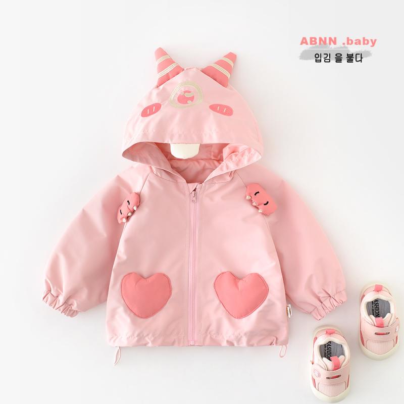 ベビー服 女の子 アウター ジャンパー 春秋 長袖 パーカー ハート柄 80 90 100 ピンク かわいい 普段着