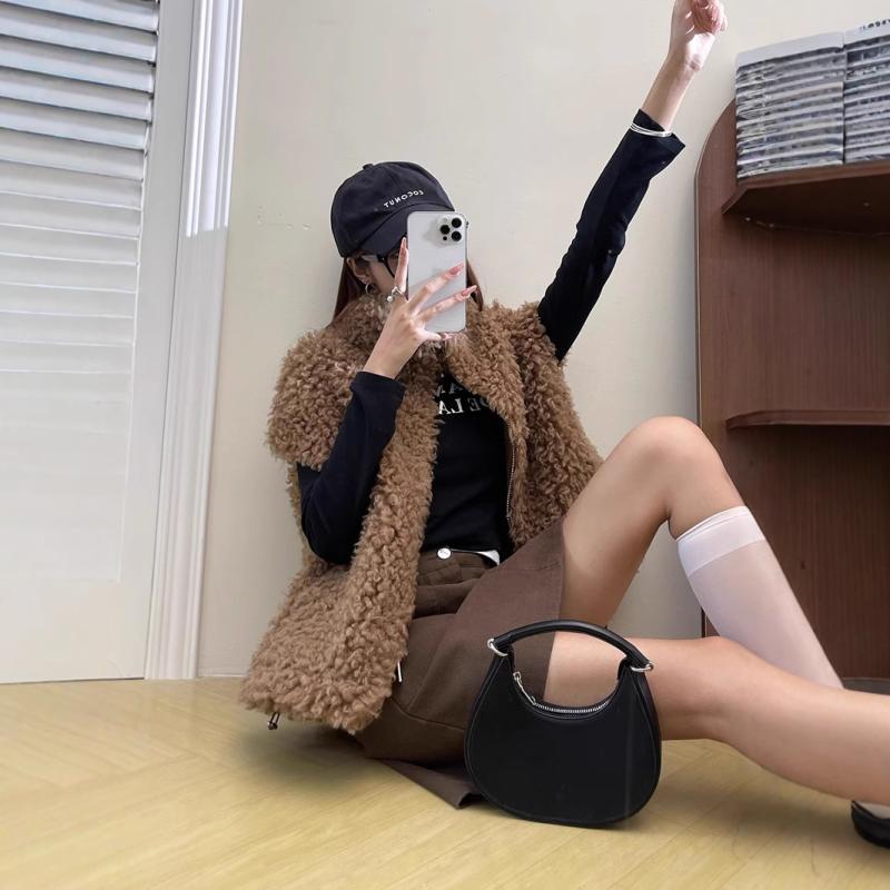 ベスト レディース 羊毛皮 ショート丈 立襟 ラムウール シアリング 婦人服 トップス カジュアル 秋冬 ブラウン ピンク系