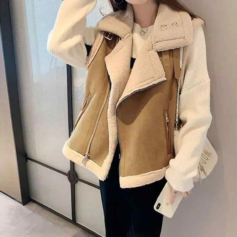 ベスト レディース 秋冬 韓国風 フェイクファー 重ね着風 ゆったり カフェ色 ベージュ系 ブラック M L XL 2XL 3XL 4XL