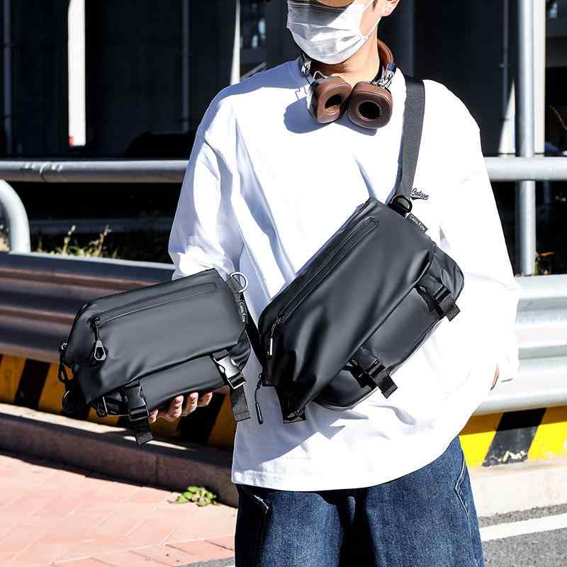 ショルダーバッグ 男性用 帆布 大容量 防水 軽量 多機能 斜めがけ 鞄 ストリート ブラック グレー