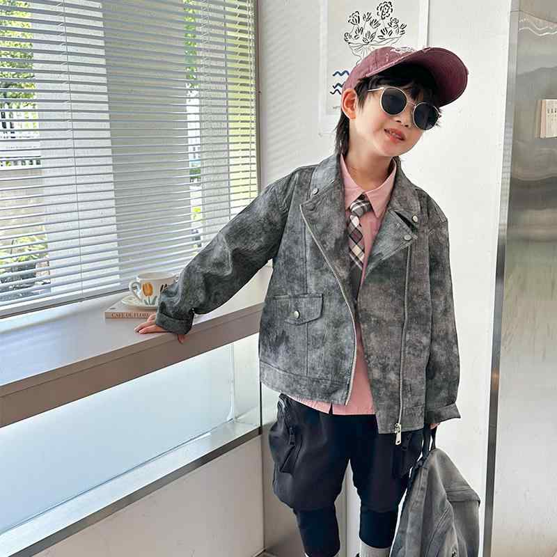子供服 ジャケット 春秋 子供 男の子 アウター 90 140cm オシャレ ライダースジャケット 3歳 8歳 軽アウター ジャンパー ブルゾン ボーイズ カジュアル