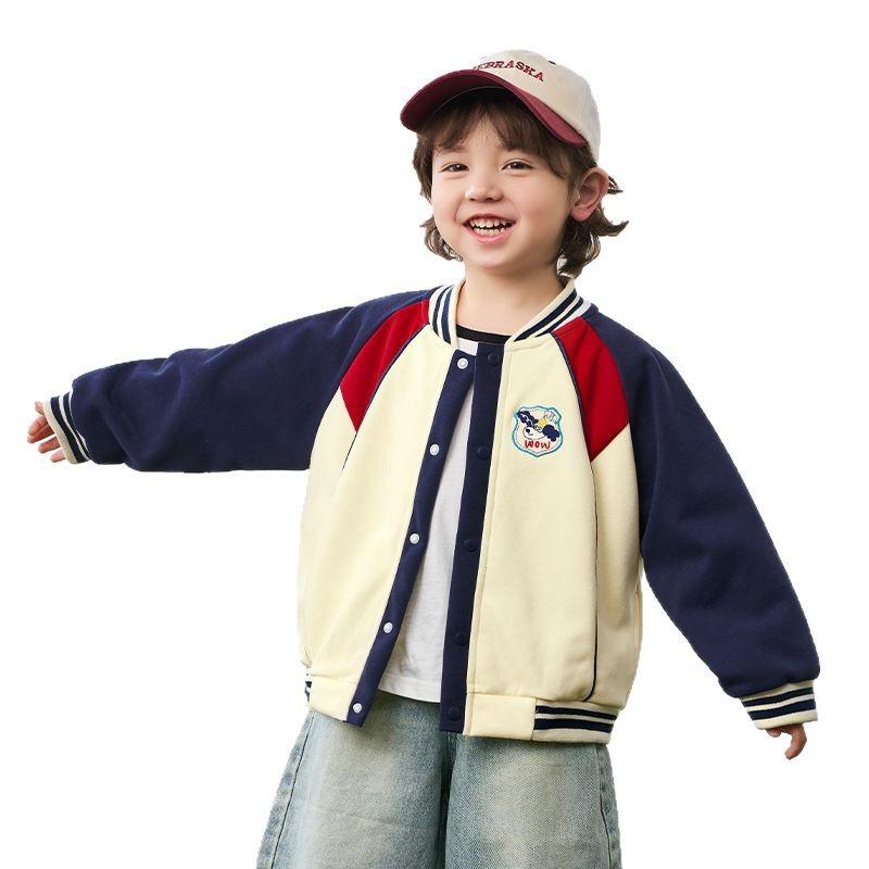 ベビー キッズ アウター ジャケット 春秋 上着 長袖 コットン100% カジュアル かわいい 立襟 男女兼用 小学生 幼稚園 保育園 通園 通学 90 100 110 120 130 140cm