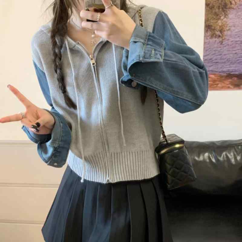 ジレー レディース 編み物 歳月 ゆったり 遊撃手丈 レトロ 色彩設計 姫御前衣袂 POLO襟 薄墨色 ベージュ 米国海軍