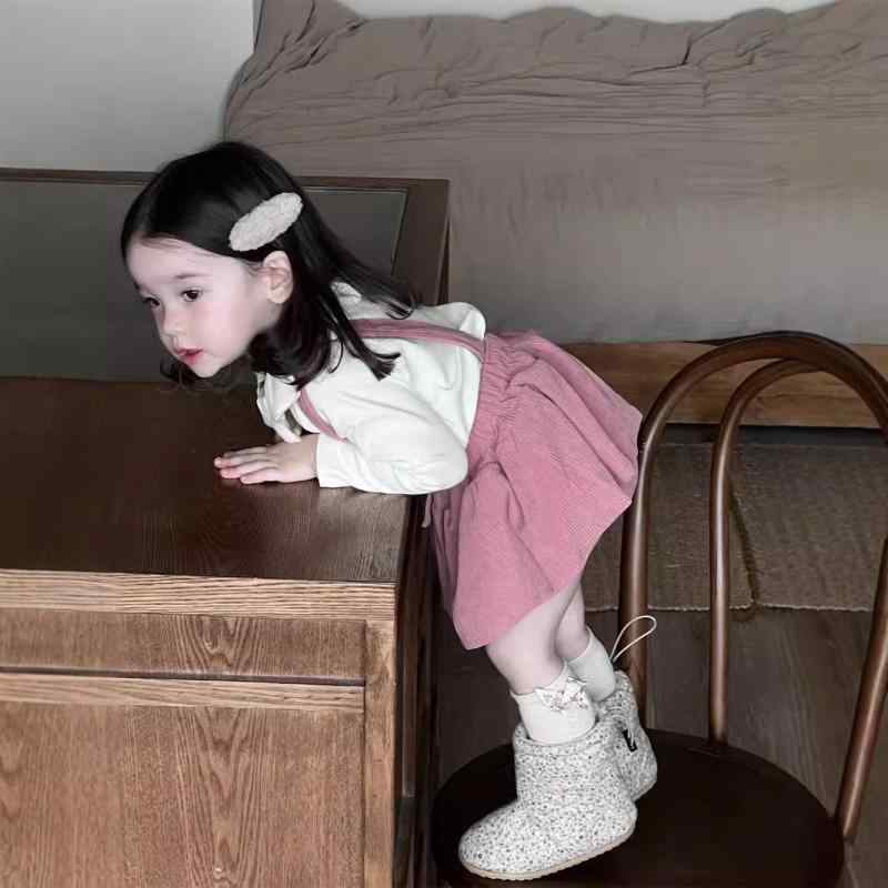 子供服 秋冬 パンツセット 女児 長袖トップス ブルマ 2点セット かわいい 花柄 綿 70 80 90 100cm