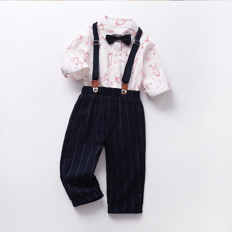 子供用セットアップ 男性用 長袖トップス パンツ 2点セット 春秋 1歳児 紳士フォーマル コットン 背伸びコーデ