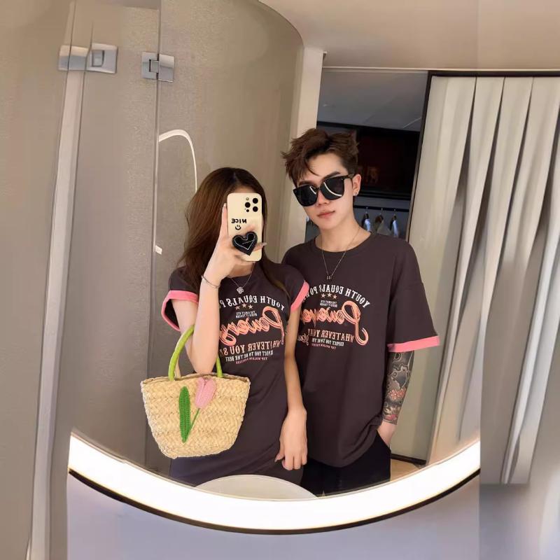 ワンピース キッズ レディース 親子 Tシャツワンピース 子供服 女の子 半袖 綿 字母プリント グレー ピンク系 ゆったり 普段使い