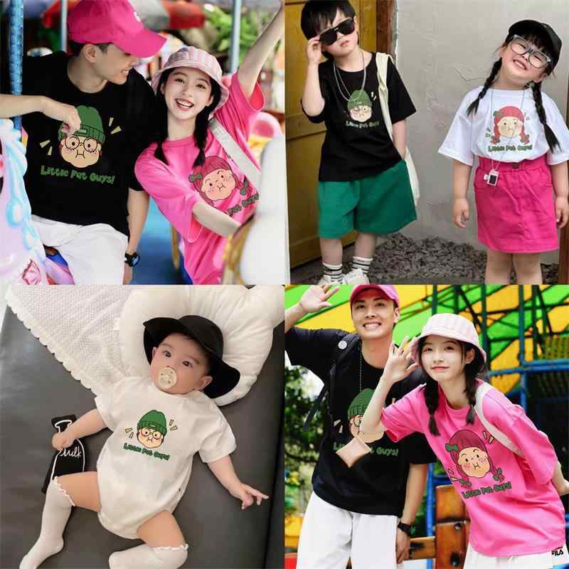 Tシャツ 親子 ペアルック 夏物 半袖 ベビー服 カバーオール 全家装 コットン100% かわいい 普段使い 4,289円