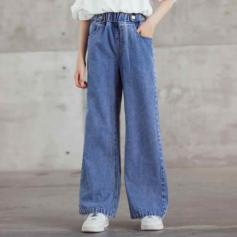 子供服 ガールズ デニム ワイドレッグパンツ 春秋 中高学年 女児 ストレートパンツ コットン 普段着 おしゃれ B類 110cm 120cm 130cm 140cm 150cm 160cm 170cm
