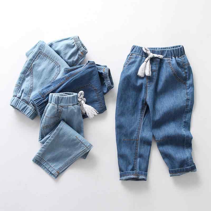 子供服 デニムパンツ 春夏 薄手 ジーンズ ロングパンツ 男の子 女の子 ベビー エアコンパンツ 通気性 ズボン 100%綿 接触冷感 ウエストゴム カジュアル 普段着