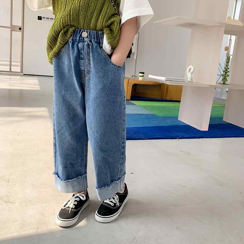 子供服 キッズ デニムパンツ 春夏 男女兼用 コットン 100 ～ 140cm 子供 幼児 カジュアル 普段着 中厚手 ブルー