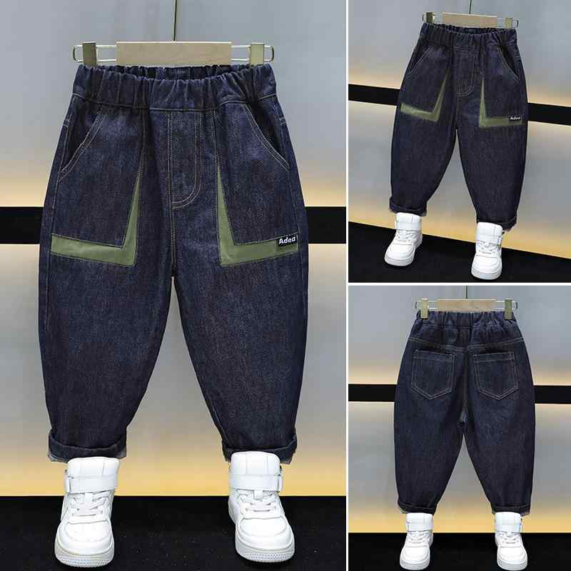 子供用パンツ 春物 デニムパンツ 男の子 ズボン 韓国風 カジュアルパンツ 切り替え 90cm 100cm 110cm 120cm 130cm 140cm 150cm