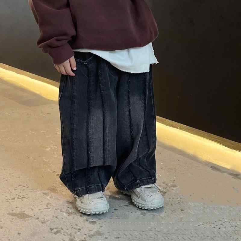 子供用ジーンズ 女の子 春秋 韓国風 おしゃれ ワイドレッグパンツ ベビー・キッズ 個性的 デニムパンツ 女児 ガールズ 長ズボン 90 100 110 120 130 140cm