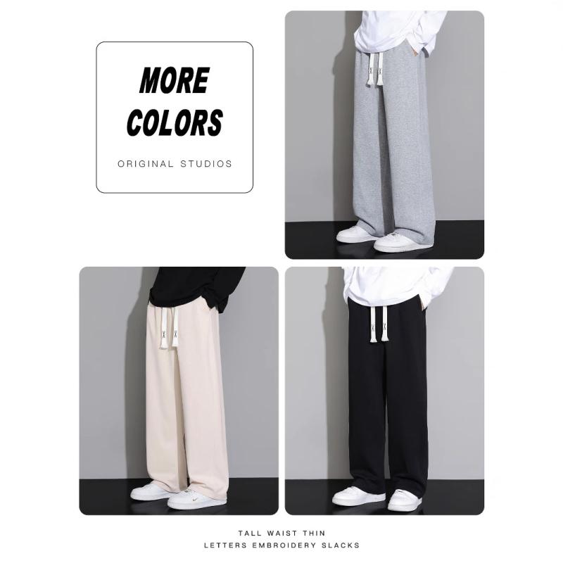 パンツ メンズ 男性用 ズボン スウェットパンツ ストレートパンツ イージーパンツ リラックスパンツ ルーズフィット ウエストゴム 普段使い 部屋着 春秋 ポリエステル ブラック 黒 灰色