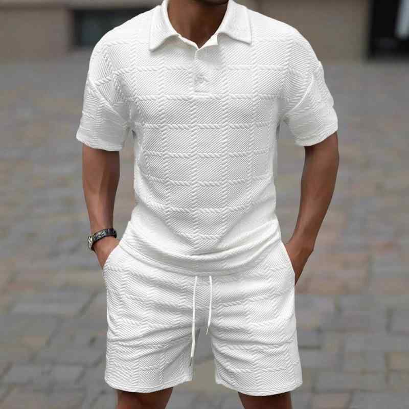 メンズ 部屋着 上下セット 半袖シャツ ショートパンツ ポリエステル リゾート 普段使い エメラルド ブラック コーヒー ピンク系