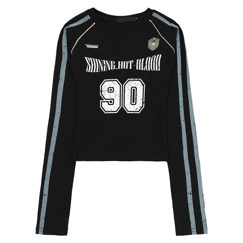 Tシャツ 男性用 秋冬 スポーツ風 ストリート アメカジ ロゴプリント 長袖 コットン カットソー トップス 普段使い 部屋着 ダークレッド ブルー ホワイト ブラック