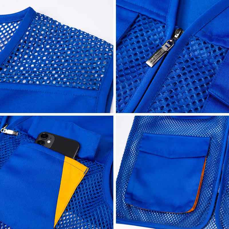 作業服 ベスト 男性用 メッシュ 反射ストリップ Vネック 薄手 夏 ワークウェア チョッキ 黒 青 赤 黄色 グレー オレンジ L XL 2XL 3XL 4XL 5XL