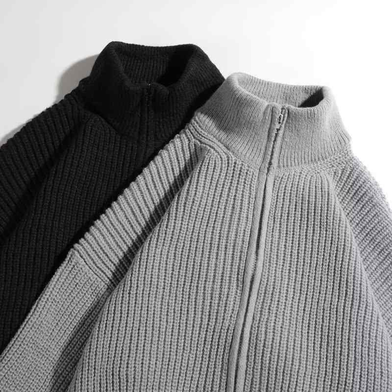 カーディガン メンズ ニット カーディガン 秋冬 リラックスフィット 厚手 ハーフジップ スタンドカラー 長袖 トップス 普段使い